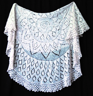 pi shawl circular lace cream