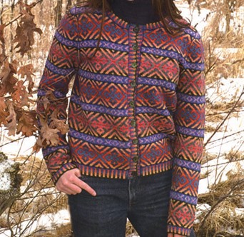 traditional fair isle oxo and peerie sweater in orange