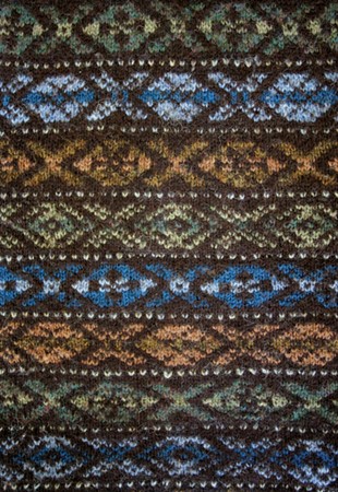 alternating bands of fair isle with rotating colors