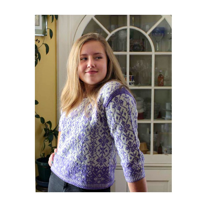 Knitting Pattern, WG 96 Danish Floral Pullover | Schoolhouse Press