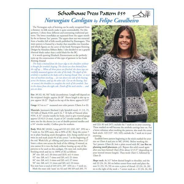 Knitting Pattern, Norwegian Cardigan - SPP59 | Schoolhouse Press