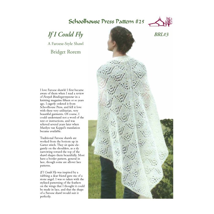 Fly　If　Could　I　Pattern,　Schoolhouse　Press　Knitting　SPP25