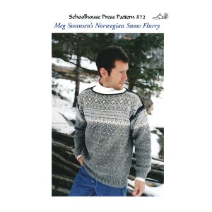 Cover of the knitting instructions for Meg Swansen's Norwegian Snow Flurry pullover sweater