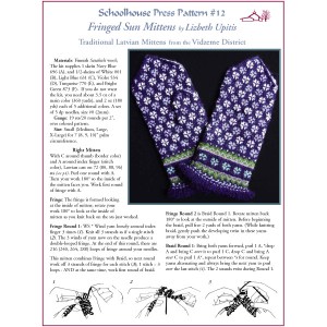 Preview of knitting instructions for Fringed Sun Mittens by Lizbeth Upitis - Traditional Latvian Mittens from the Vidzeme District