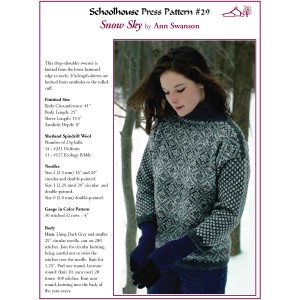 Preview of the knitting instructions for the Snow Sky pullover sweater by Ann Swanson