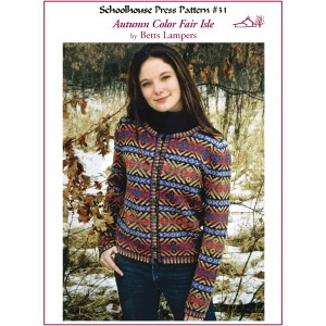 Preview of knitting instructions for the Autumn Color Fair Isle sweater cardigan 