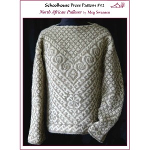 Cover of the knitting instructions for the North African Pullover sweater by Meg Swansen