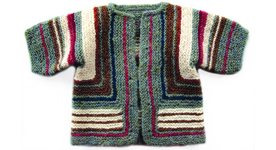 Elizabeth Zimmermann's Baby Surprise Jacket striped baby sweater