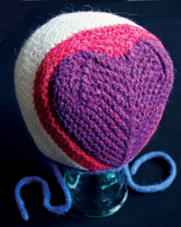 Knitted heart bonnet