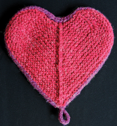 red knitted heart
