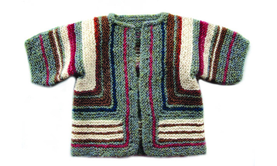 Elizabeth Zimmermann's Baby Surprise Jacket striped baby sweater