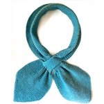 blue criss cross style scarf, each side overlaps